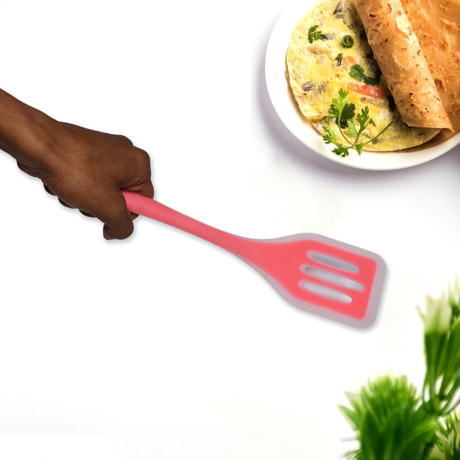 5389 Silicone Turner Spatula/Slotted Spatula, High Heat Resistant , Hygienic One Piece Design, Non Stick Rubber Kitchen Utensil for Fish, Eggs, Pancakes, (RED) DeoDap 5389 Silicone Turner Spatula/Slotted Spatula, High Heat Resistant , Hygienic One Piece Design, Non Stick Rubber Kitchen Utensil for Fish, Eggs, Pancakes, (RED) DeoDap